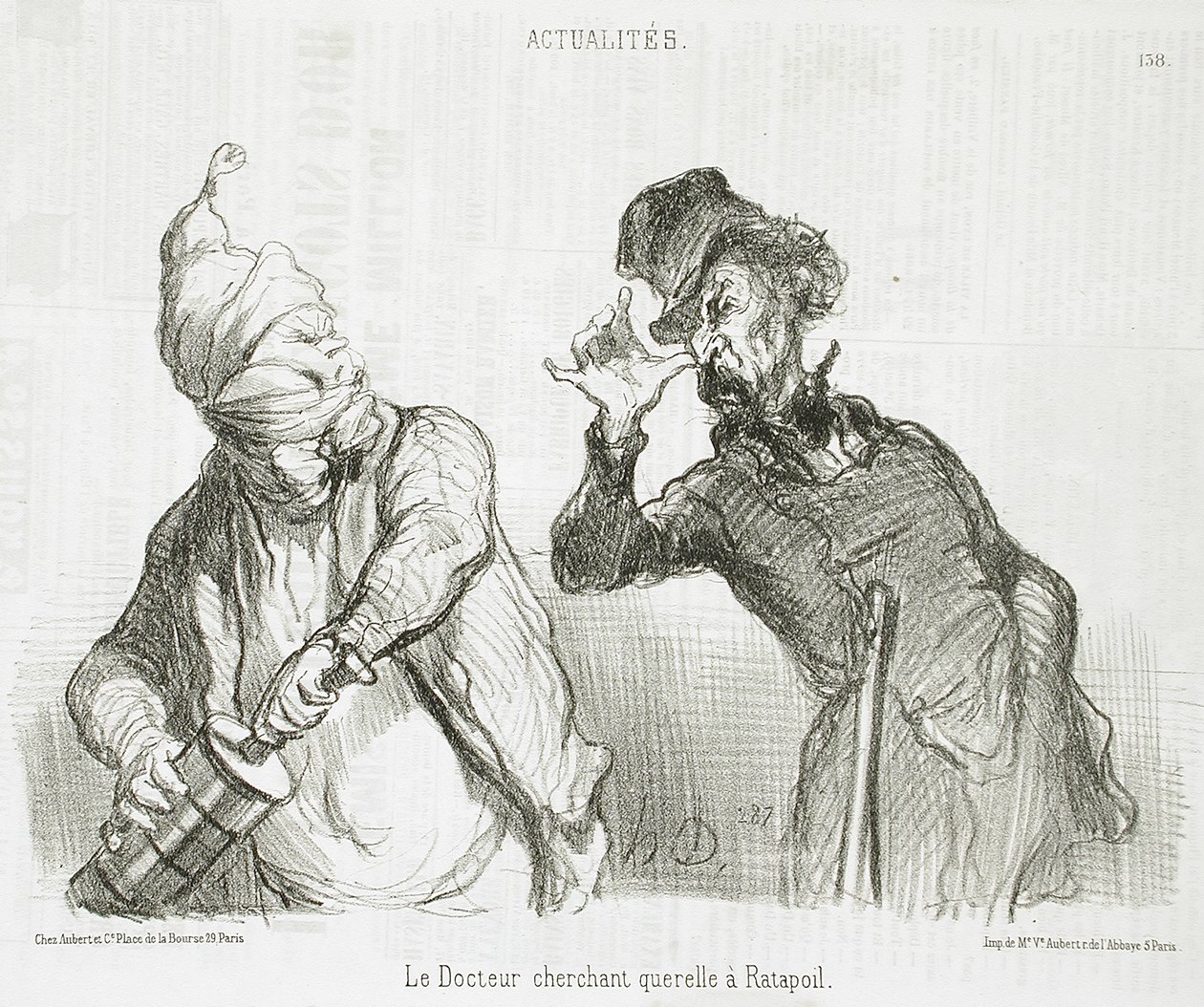 Doktorn söker gräl med Ratapoil av Honoré Daumier