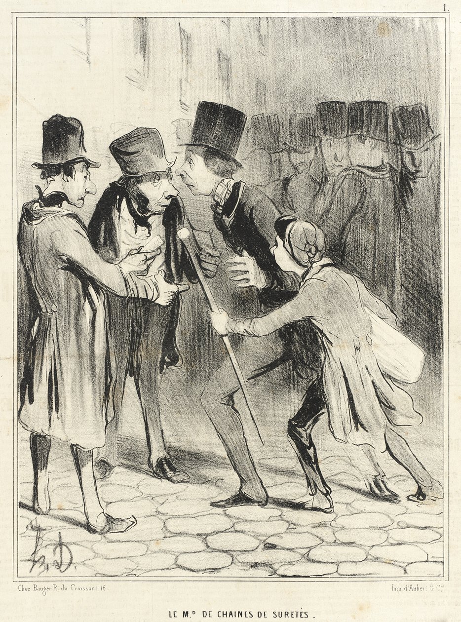 Försäljaren av säkerhetskedjor av Honoré Daumier