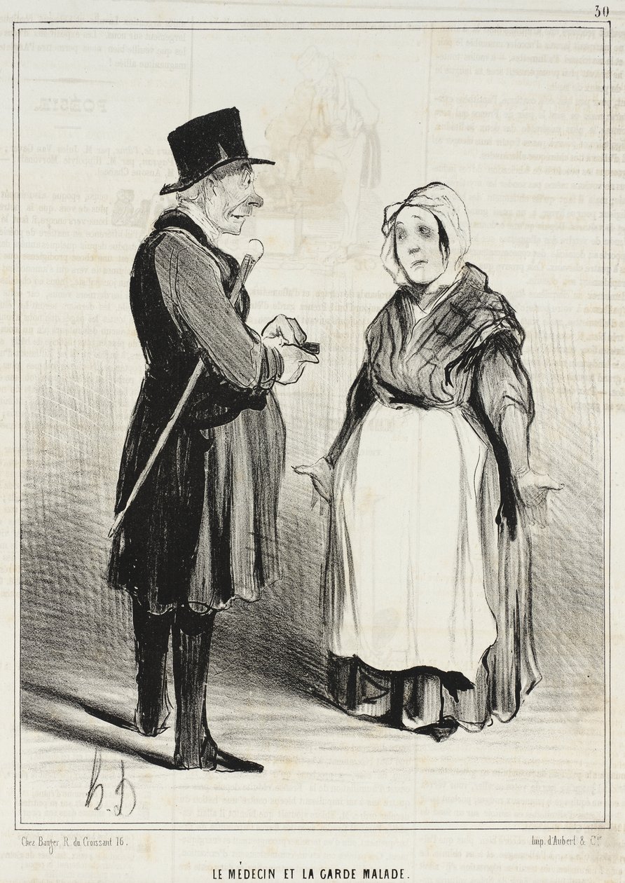 Läkaren och sjuksköterskan av Honoré Daumier