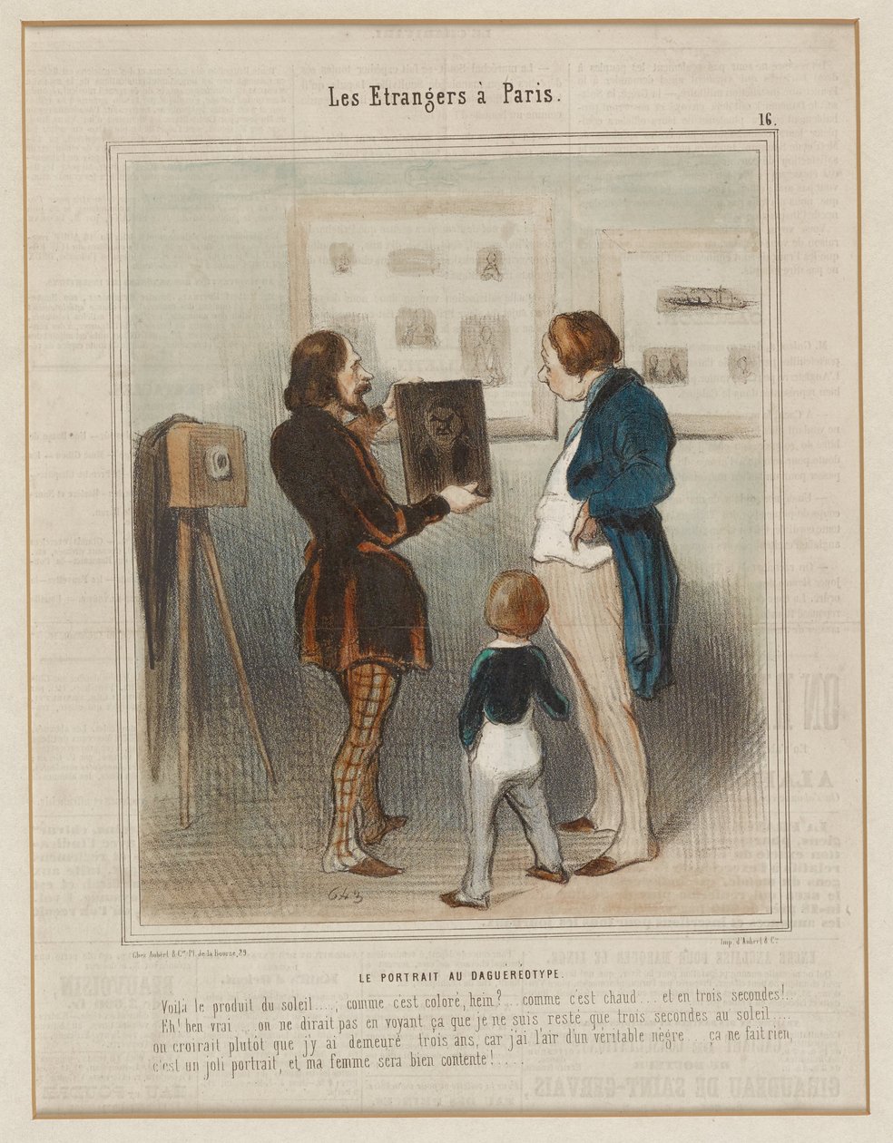 Porträttet i daguerreotypi. (Främlingarna i Paris nr 16), ur Le Charivari av Honoré Daumier