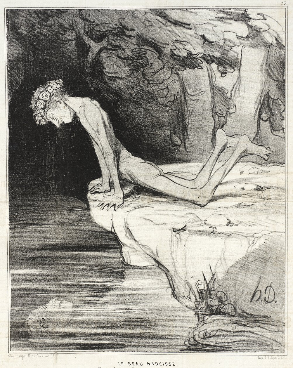 Den vackre Narkissos av Honoré Daumier