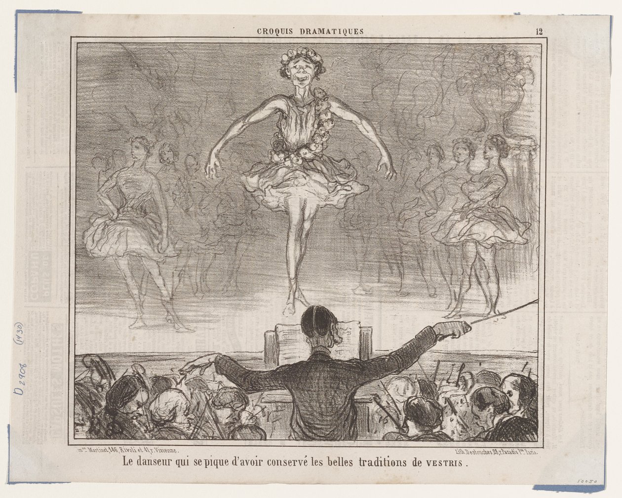 Dansaren som är stolt över sig själv... (Dramatiska skisser), ur Le Charivari av Honoré Daumier