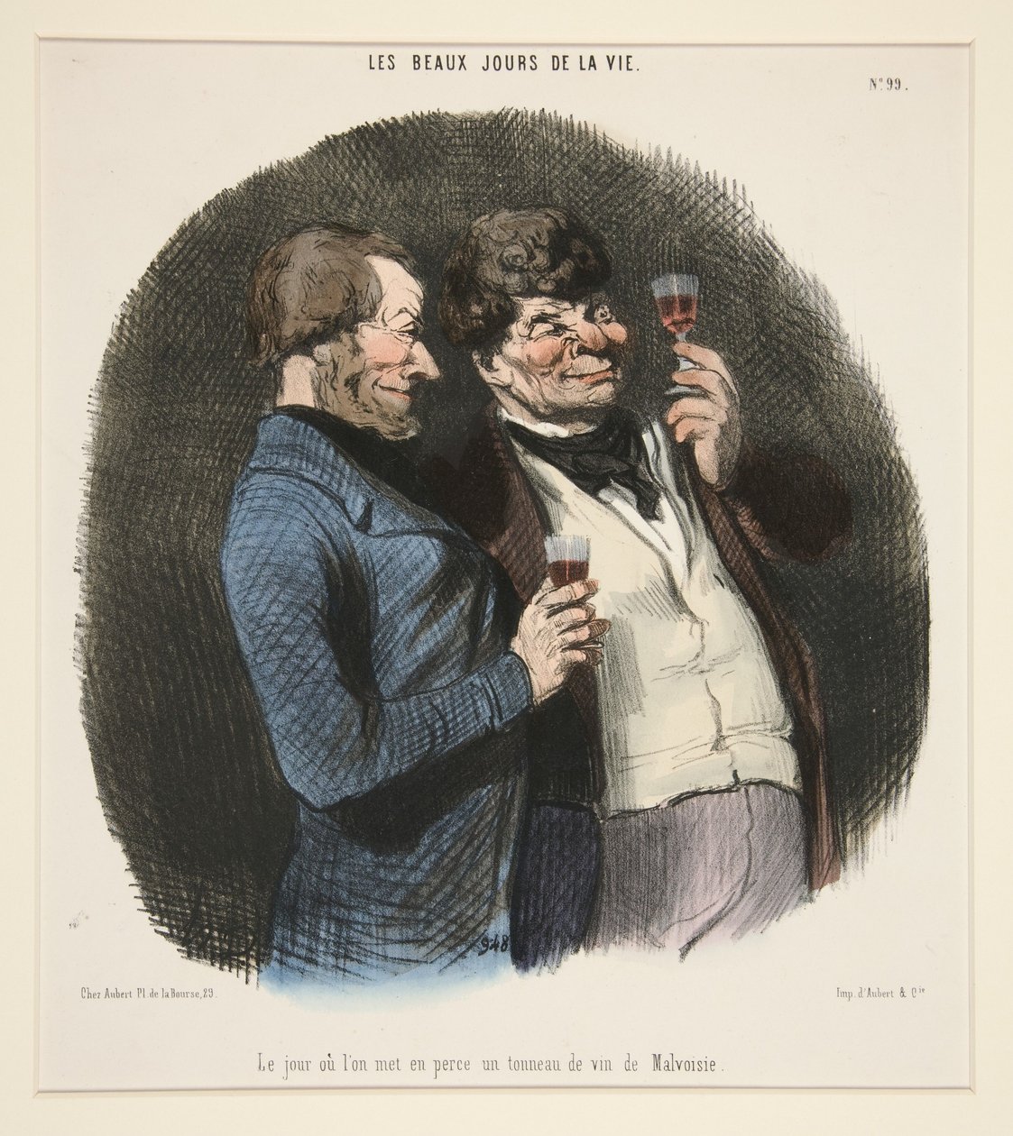 Dagen då en tunna malvasiavin tappas, ur Livets vackra dagar av Honoré Daumier