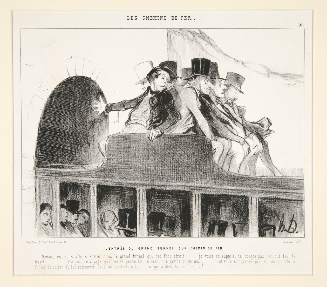Ingången till den stora järnvägstunneln, ur ”Les Chemins de Fer”, i Le Charivari, 22 mars 1844 av Honoré Daumier