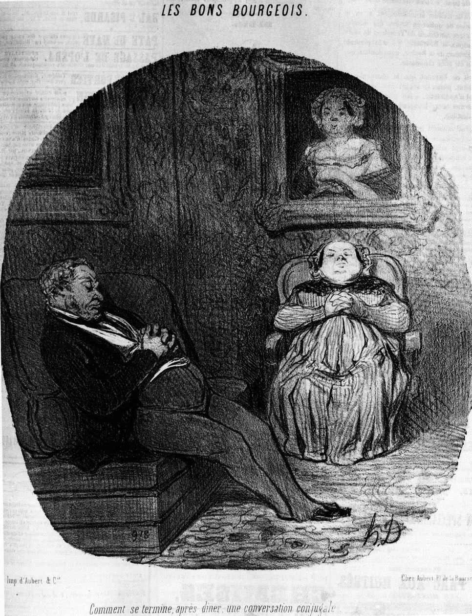Les Bons Bourgeois: sovande par - av Daumier, i "" Charivari"" av 1846-11-05. av Honoré Daumier