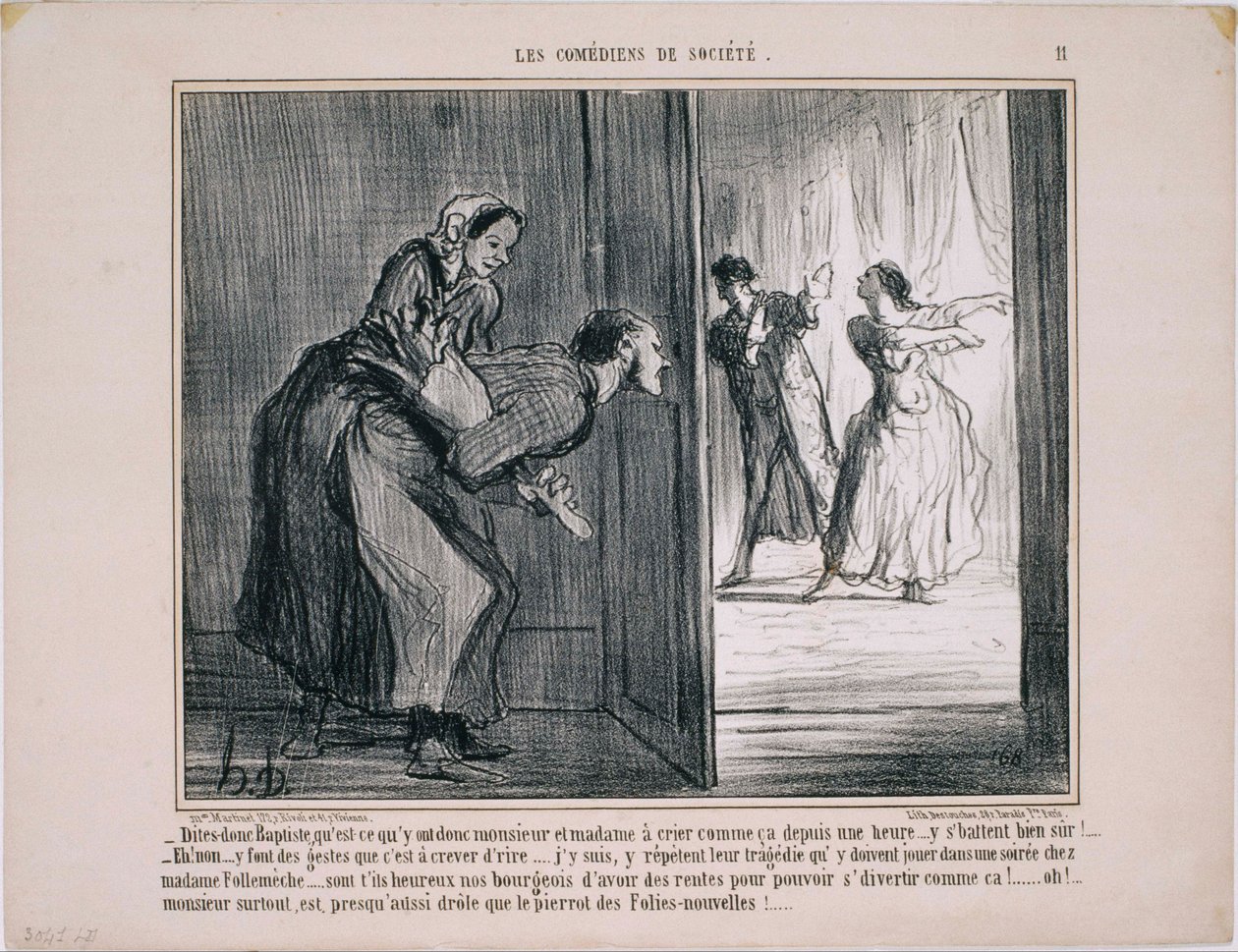 Les Comédiens de Société: Säg mig, Baptiste, vad är det egentligen som… av Honoré Daumier