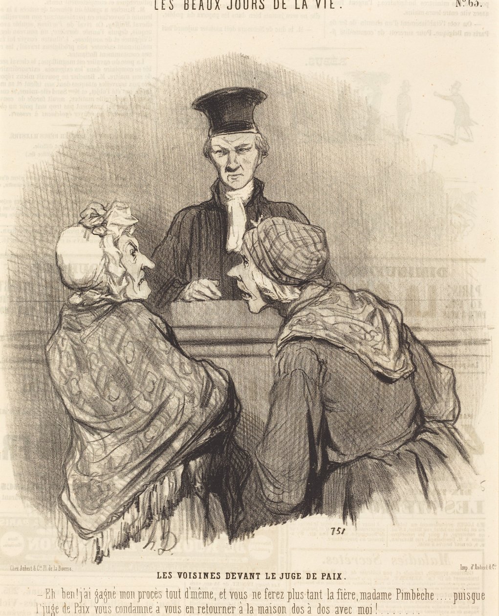 Grannkvinnorna inför fredsdomaren av Honoré Daumier