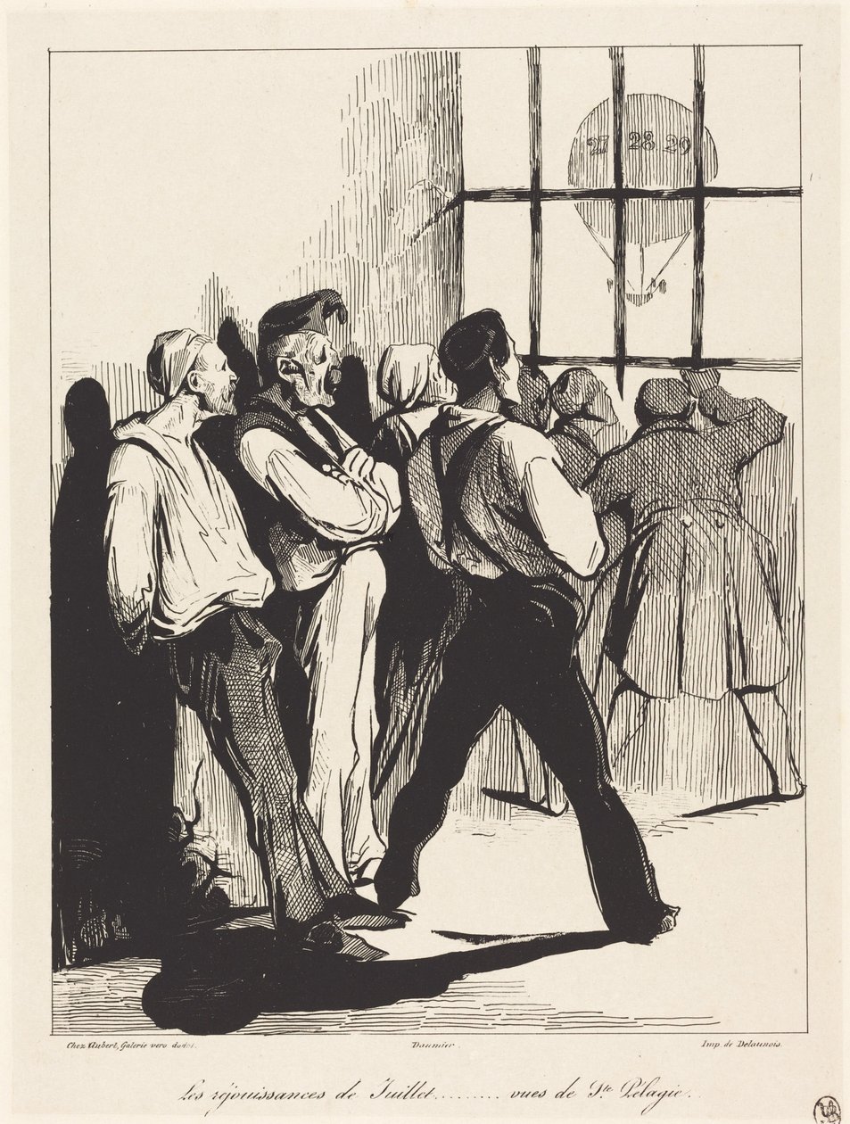 Julifestligheterna... sedda från Ste. Pélagie av Honoré Daumier