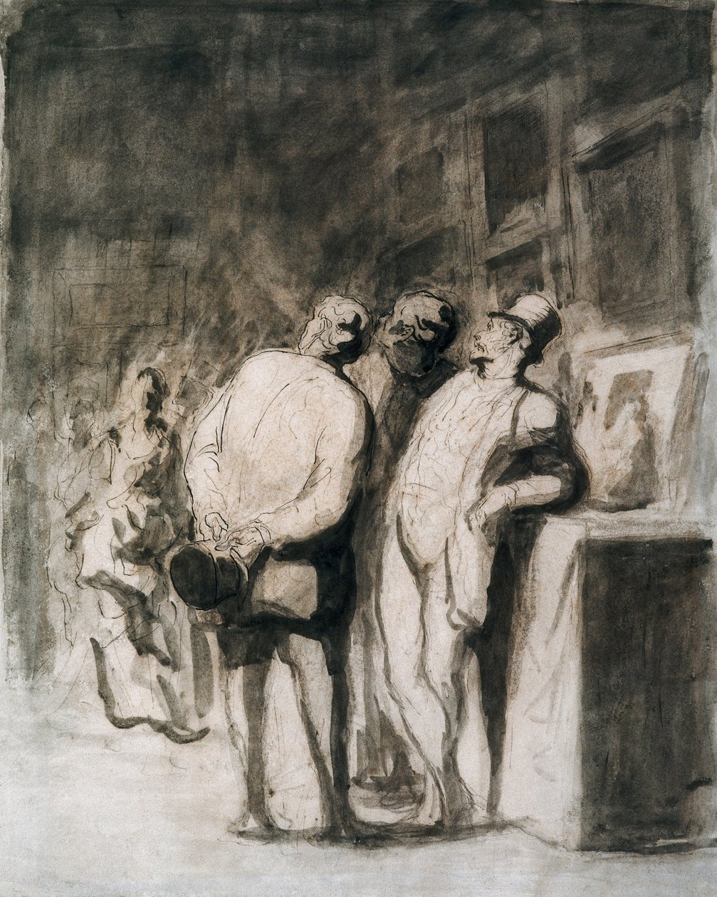 De tre finsmakarna. Teckning av Honore Daumier (1808-1879), fransk konst, 1800-talsrealism. Art Institute of Chicago (USA). av Honoré Daumier