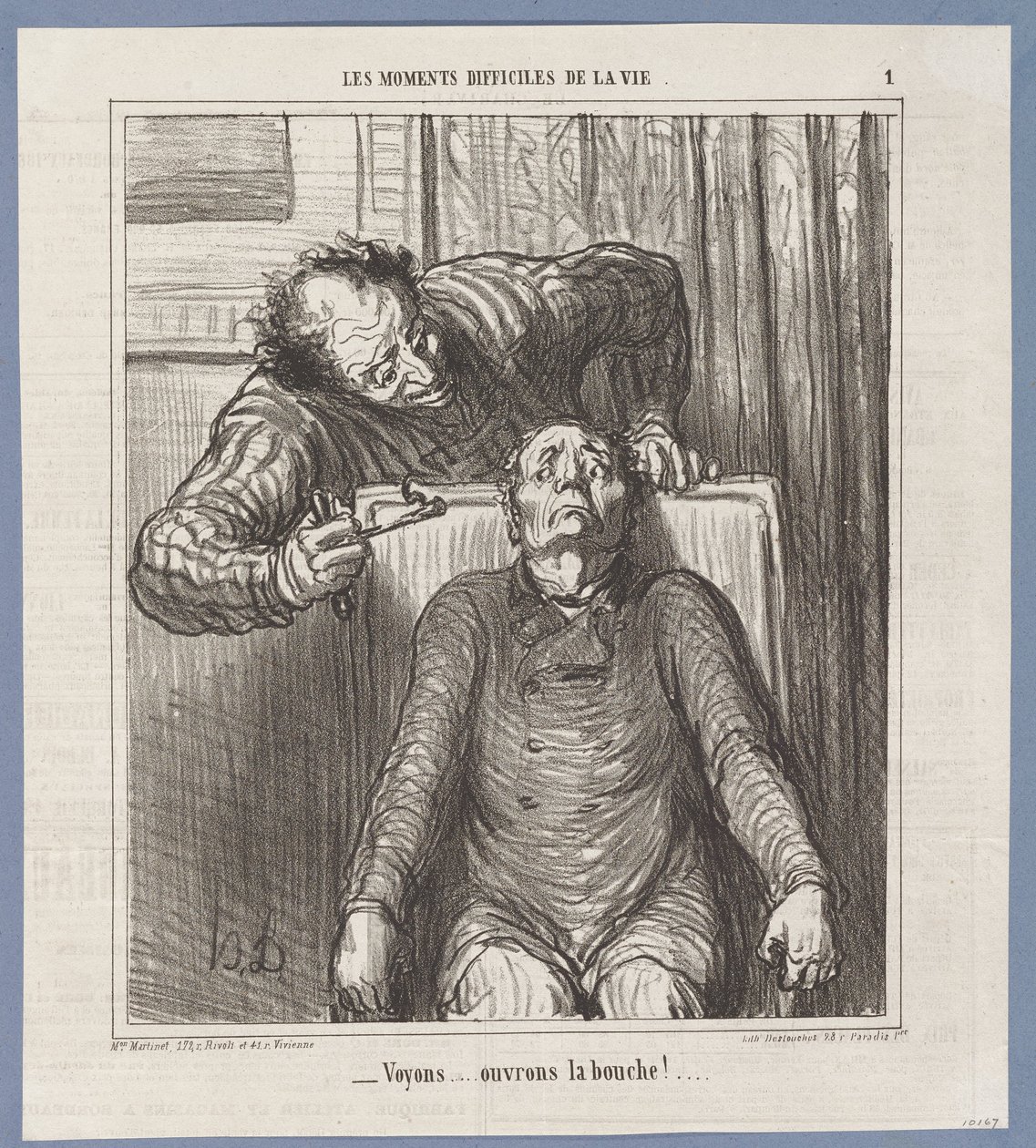 Få se nu… öppna munnen! av Honoré Daumier