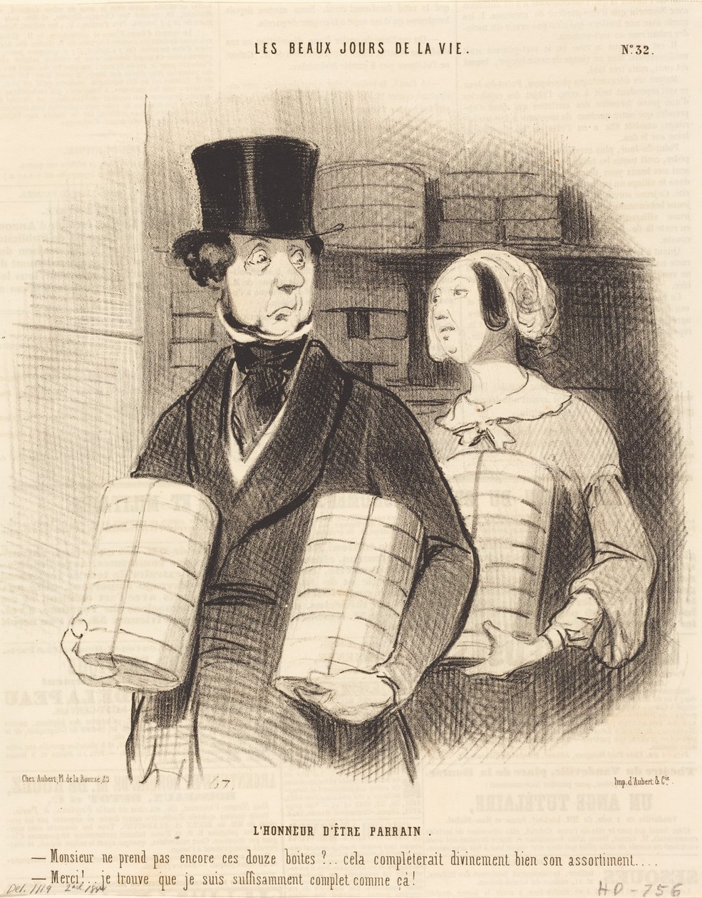 Äran att vara gudfar av Honoré Daumier