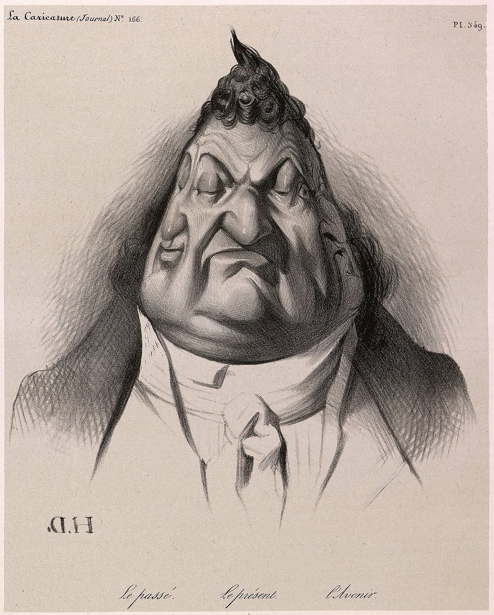 Louis-Philippe sett av Daumier - Det förflutna - Nuet - Framtiden - från La Caricature - 1834 - av Honore Daumier - Illustration från tidningen: "" La Caricature""", 9 januari av Honoré Daumier