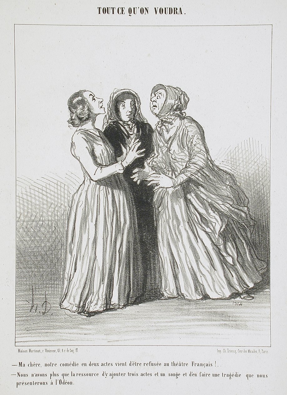 Min kära, vår komedi i två akter har just avvisats på Théâtre Français!... av Honoré Daumier