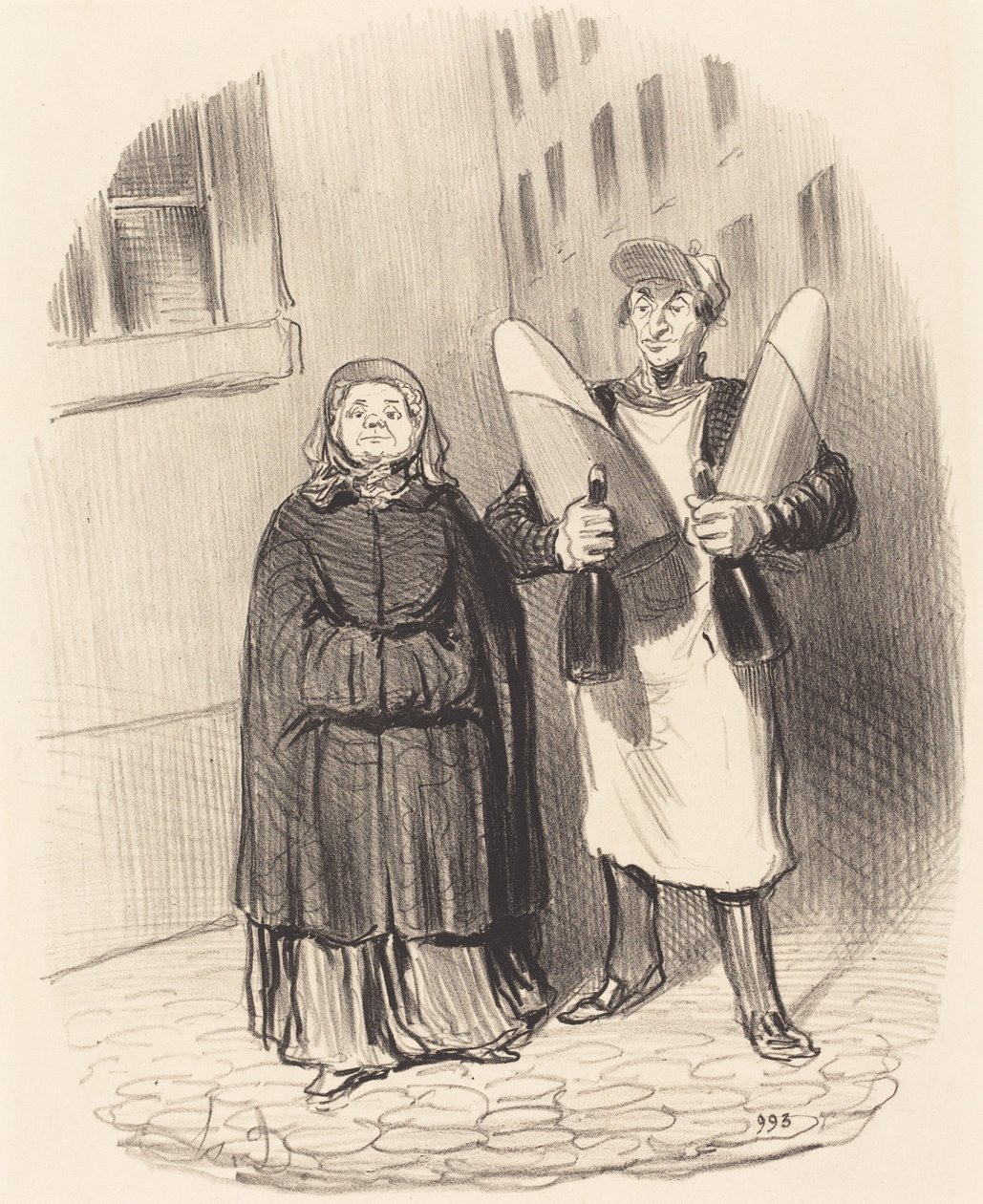 Madame Chapotard gör sig redo att göra sina syltningar av Honoré Daumier