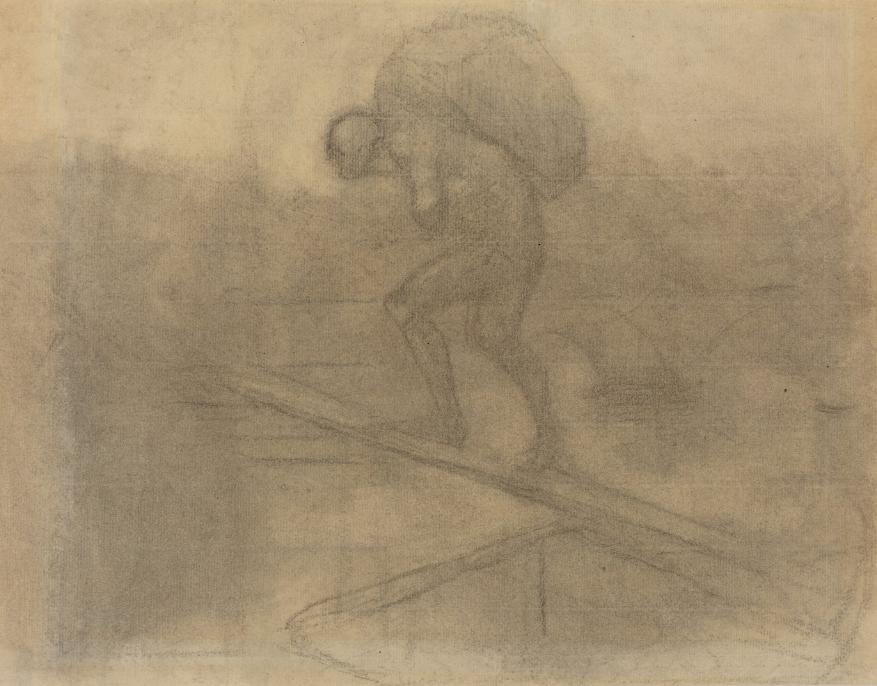 Man som bär en säck av Honoré Daumier