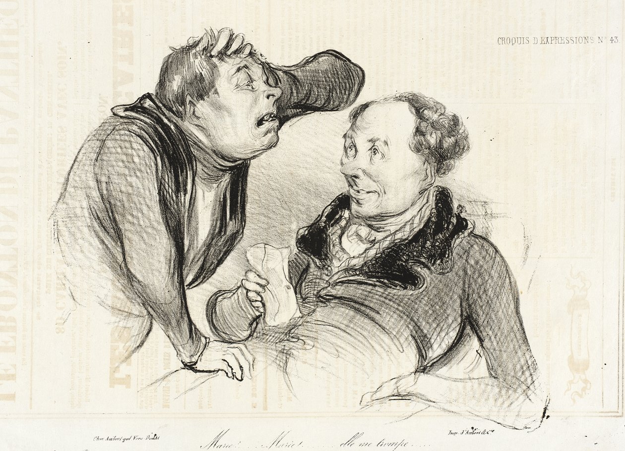Marie!... Marie!... hon bedrar mig av Honoré Daumier