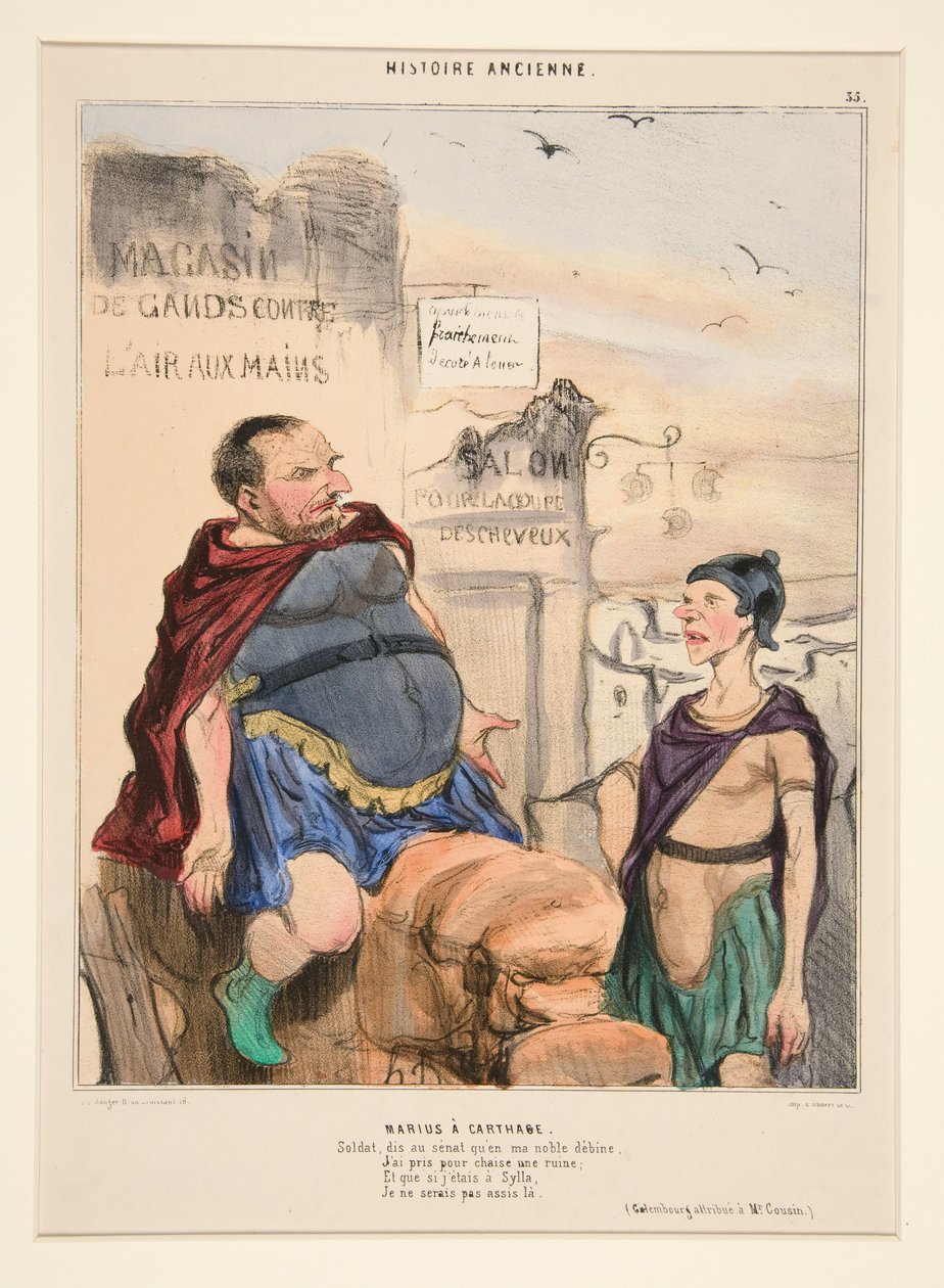 Marius i Kartago. Soldat, säg till senaten att i min ädla misär... ur Histoire Ancienne av Honoré Daumier