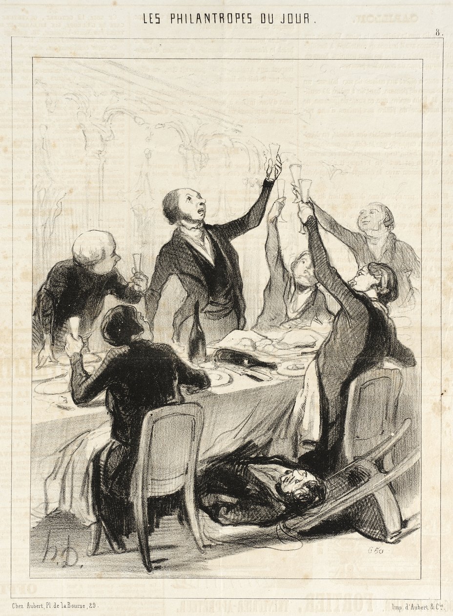 Mina herrar... vi har fortfarande en 43:e skål att utbringa för Nykterhetssällskapet... av Honoré Daumier