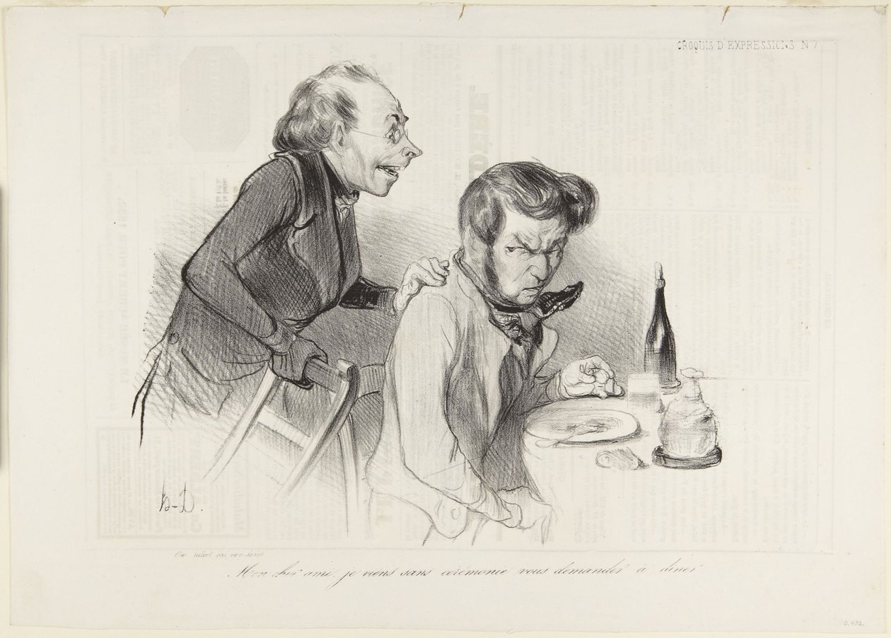 Min käre vän, jag kommer utan ceremonier för att bjuda dig på middag av Honoré Daumier