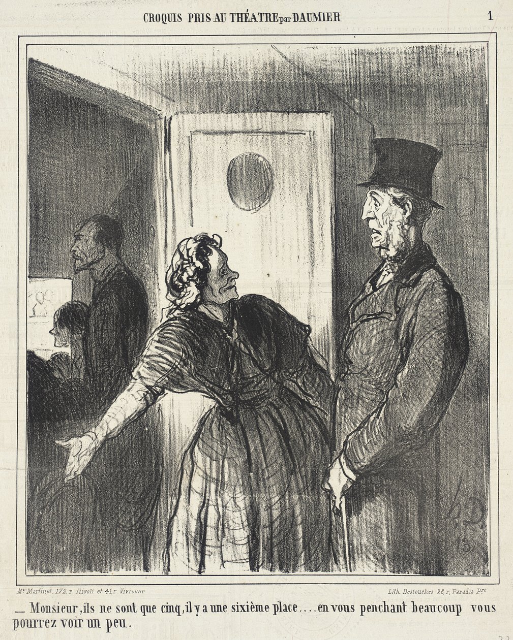Herrn, de är bara fem... av Honoré Daumier