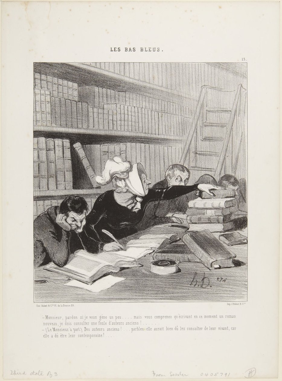 Herrn, ursäkta om jag stör er lite ..., nummer 13 ur De lärda damerna av Honoré Daumier