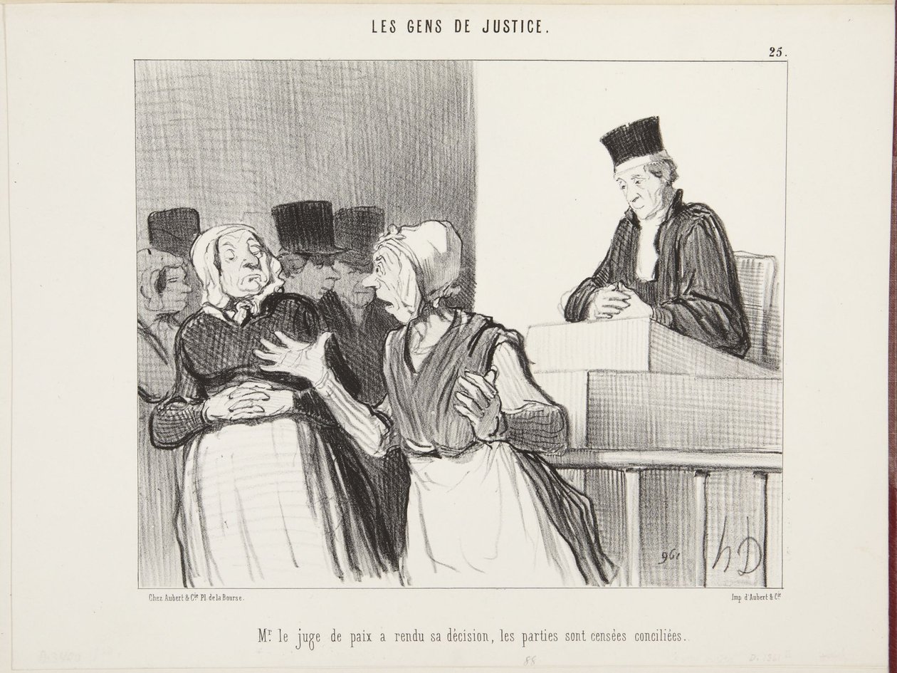 Fredsdomaren har fattat sitt beslut, parterna anses vara förlikta av Honoré Daumier