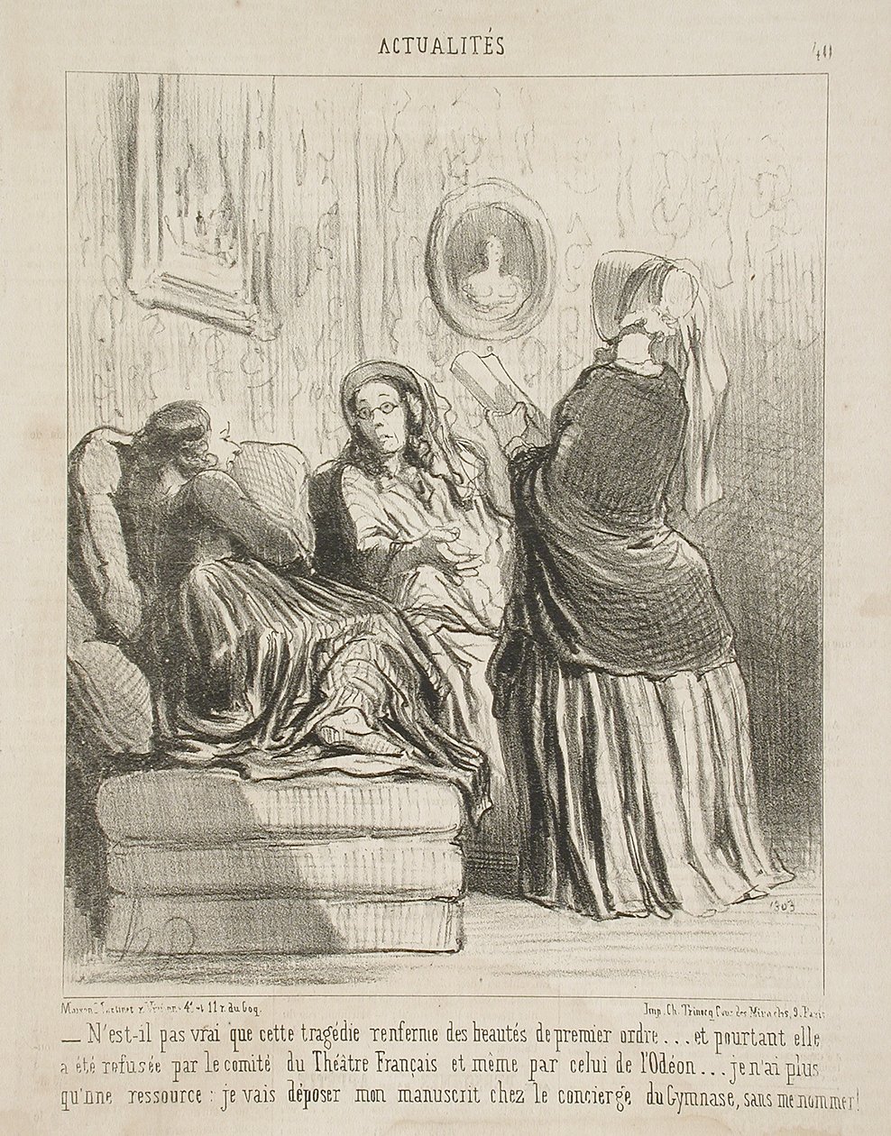 Är det inte sant att denna tragedi rymmer skönheter...? av Honoré Daumier