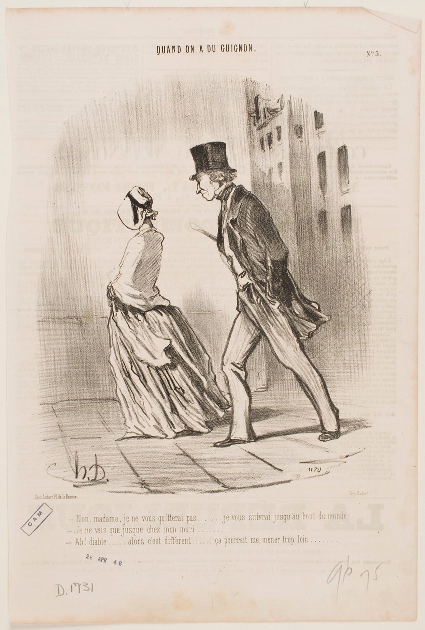 Nej, madame, jag ska inte överge er... Jag ska följa er till världens ände... av Honoré Daumier