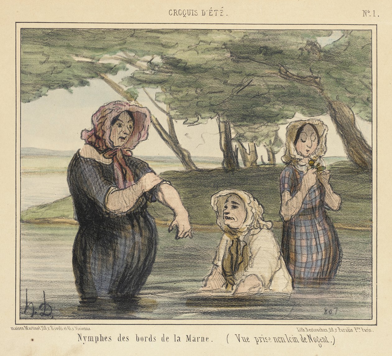 Nymfer vid Marnes stränder av Honoré Daumier