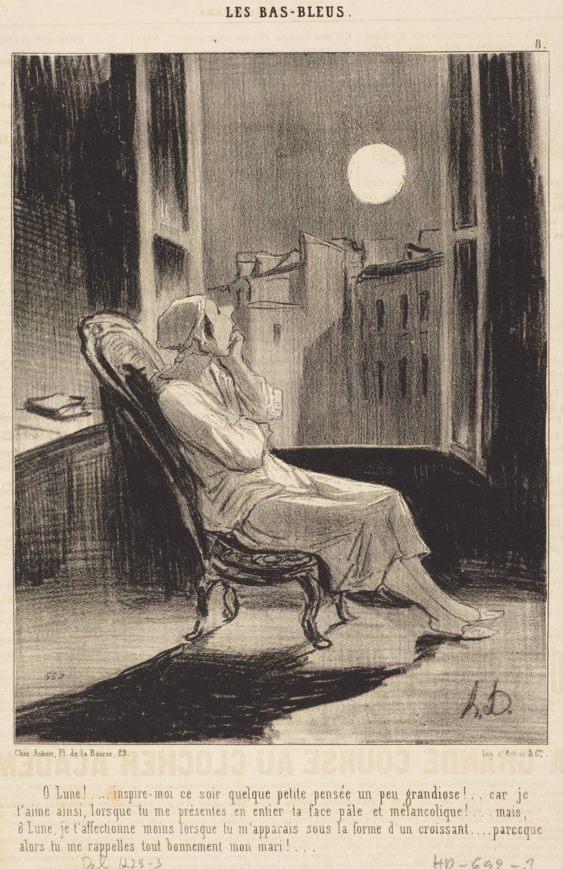 O måne!... inspirera mig i kväll med någon liten tanke... av Honoré Daumier