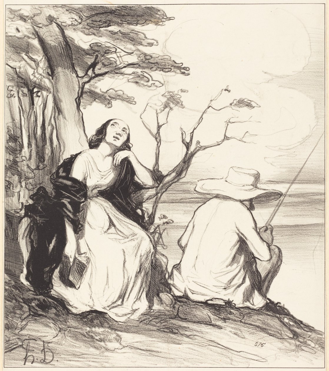 O smärta!... att ha drömt... om en make... av Honoré Daumier