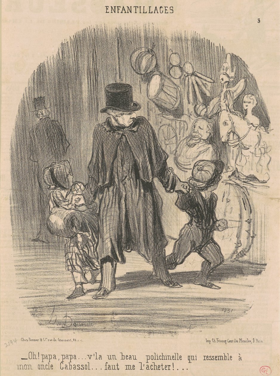 åh! Pappa, pappa...här är en vacker... av Honoré Daumier