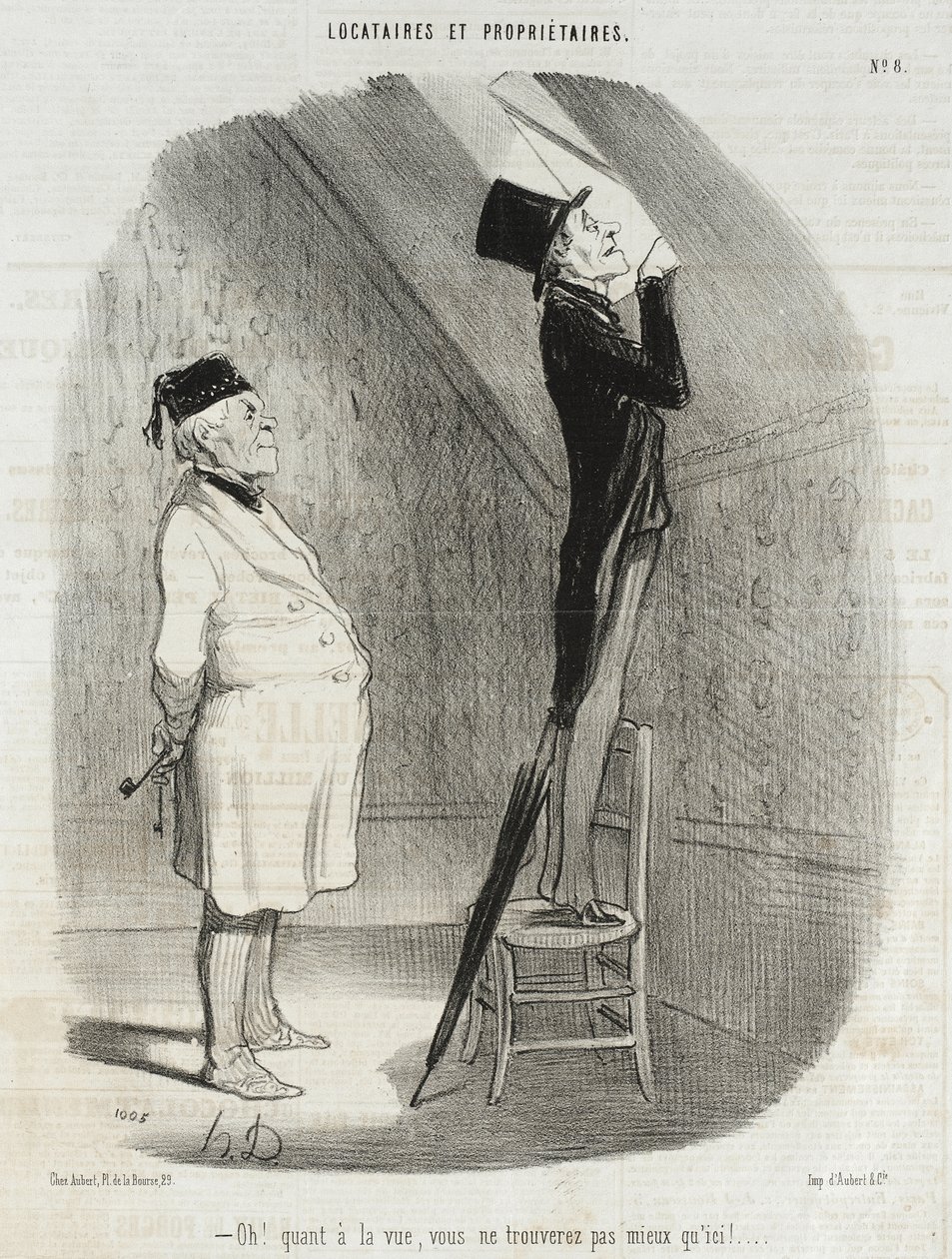 Åh! Vad utsikten beträffar, hittar ni inget bättre än här! av Honoré Daumier