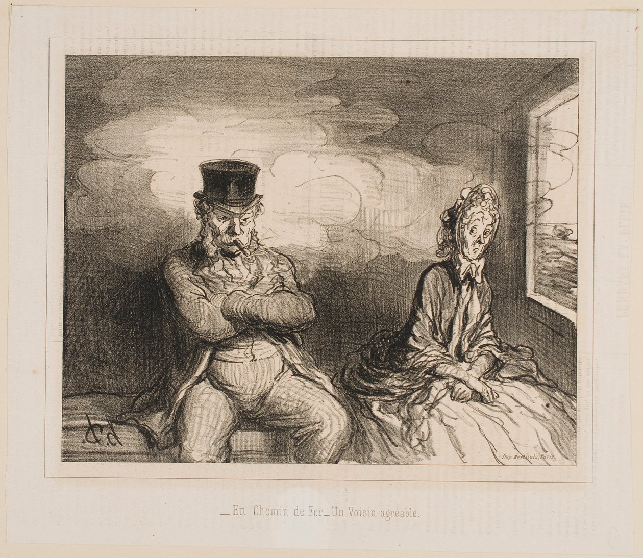 På tåget... Ett trevligt sällskap av Honoré Daumier