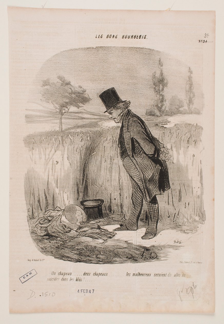 En hatt... Två hattar... av Honoré Daumier