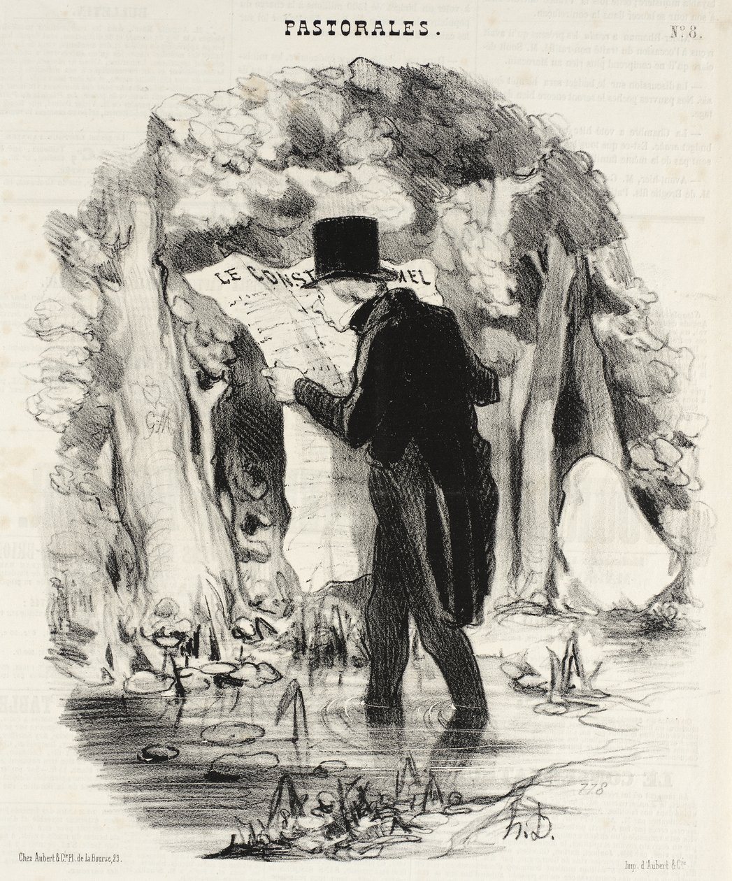 Vart läsningen av Le Constitutionnel kan leda! av Honoré Daumier