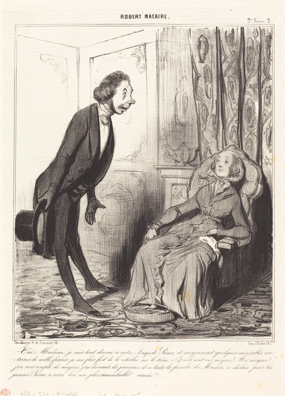Ja, madame, jag är helt hängiven vår... prins... av Honoré Daumier