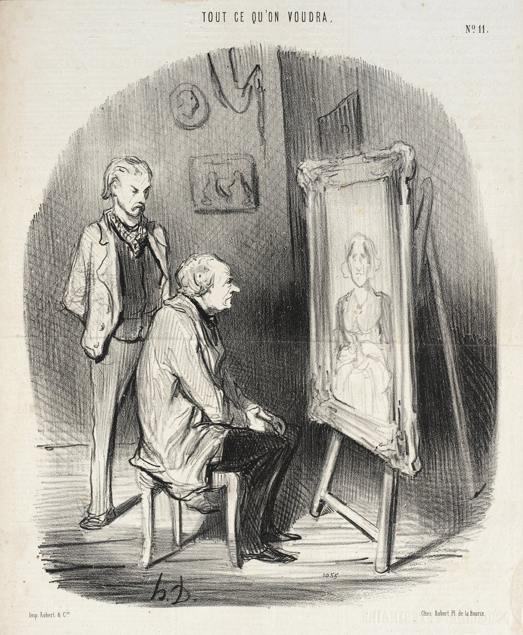 Ja, det är verkligen min avlidna hustru!... men jag tycker att ni har smickrat henne alltför mycket!... av Honoré Daumier