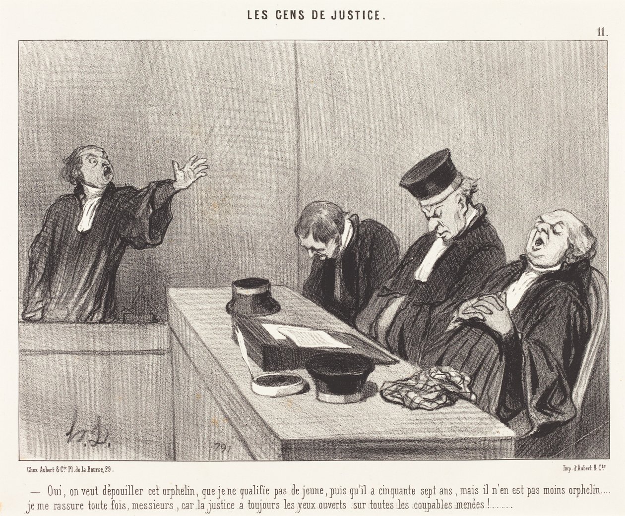 Ja, man vill beröva detta föräldralösa barn... av Honoré Daumier