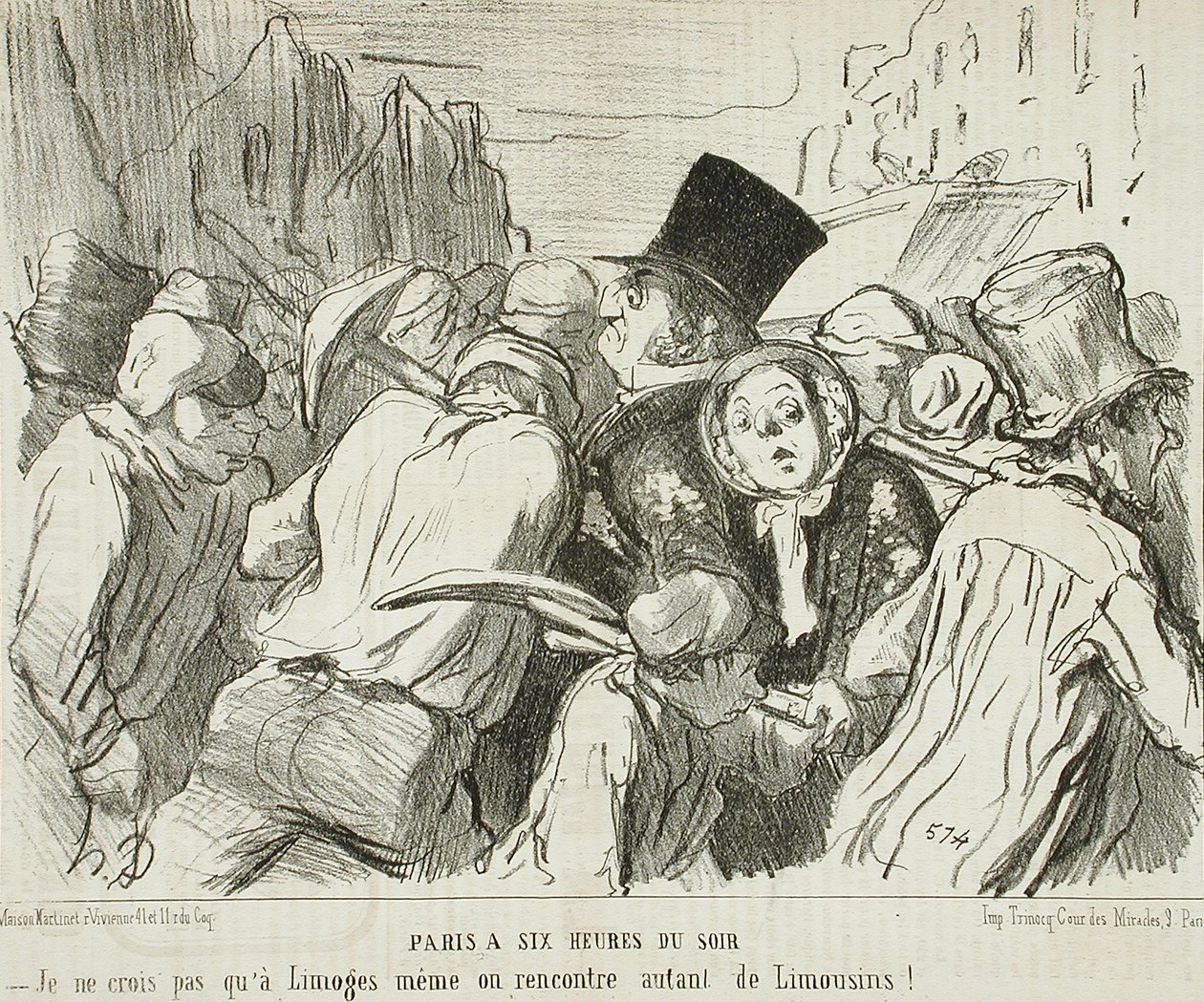 Paris klockan sex på kvällen av Honoré Daumier