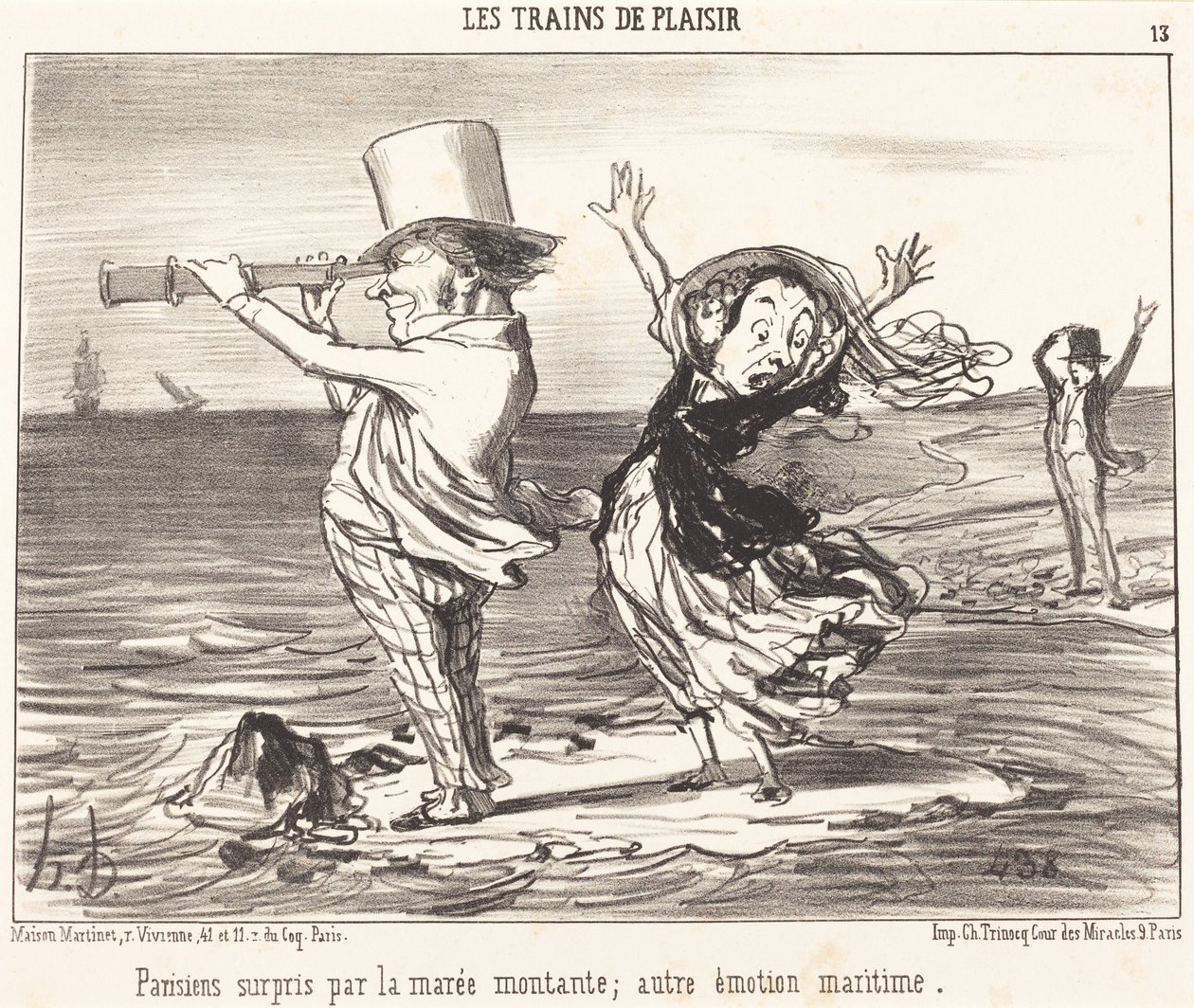 Parisare överraskade av tidvattnet... av Honoré Daumier