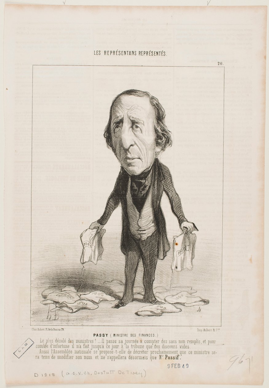 Passy, finansminister av Honoré Daumier
