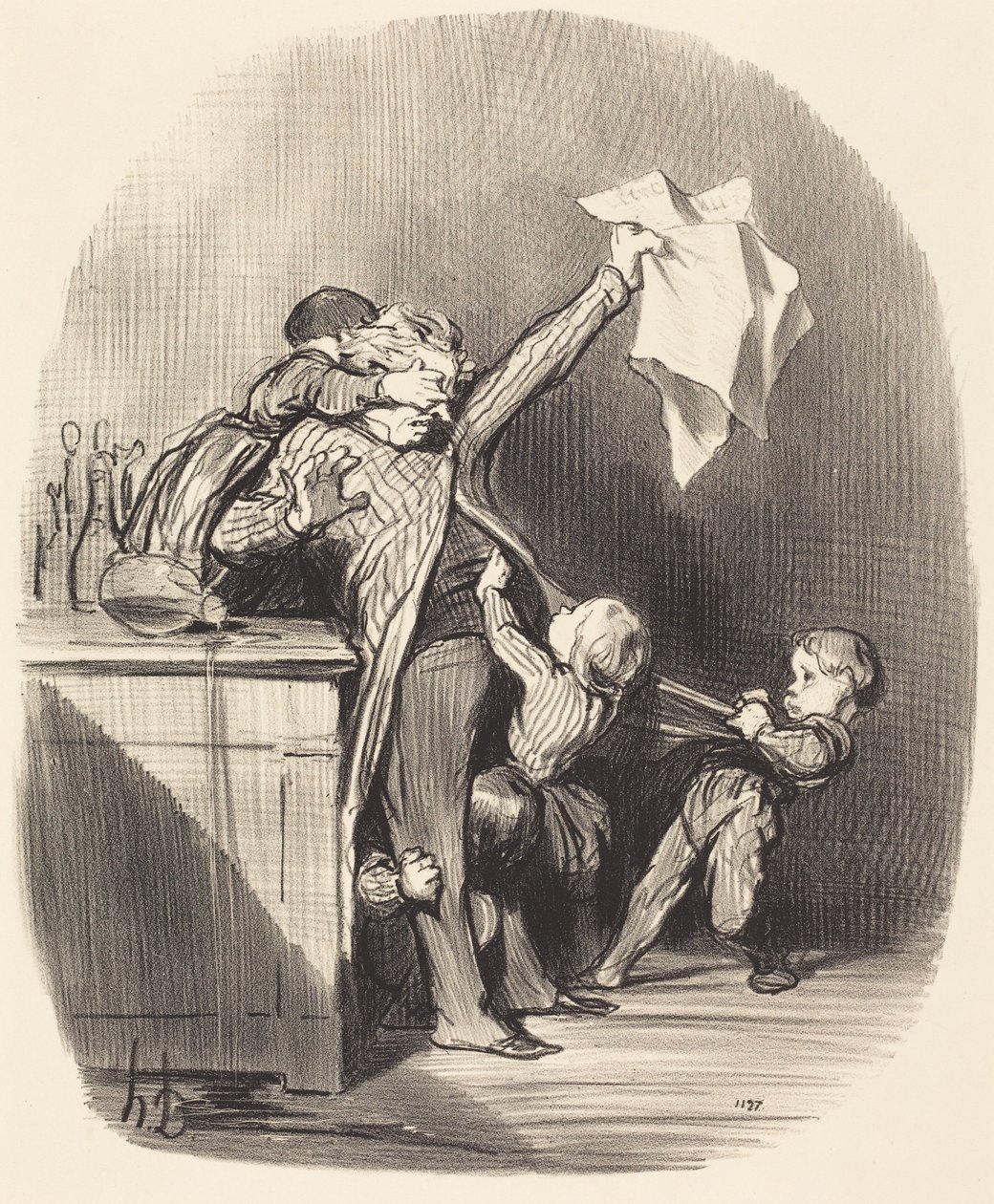 Faderskapets nöjen av Honoré Daumier