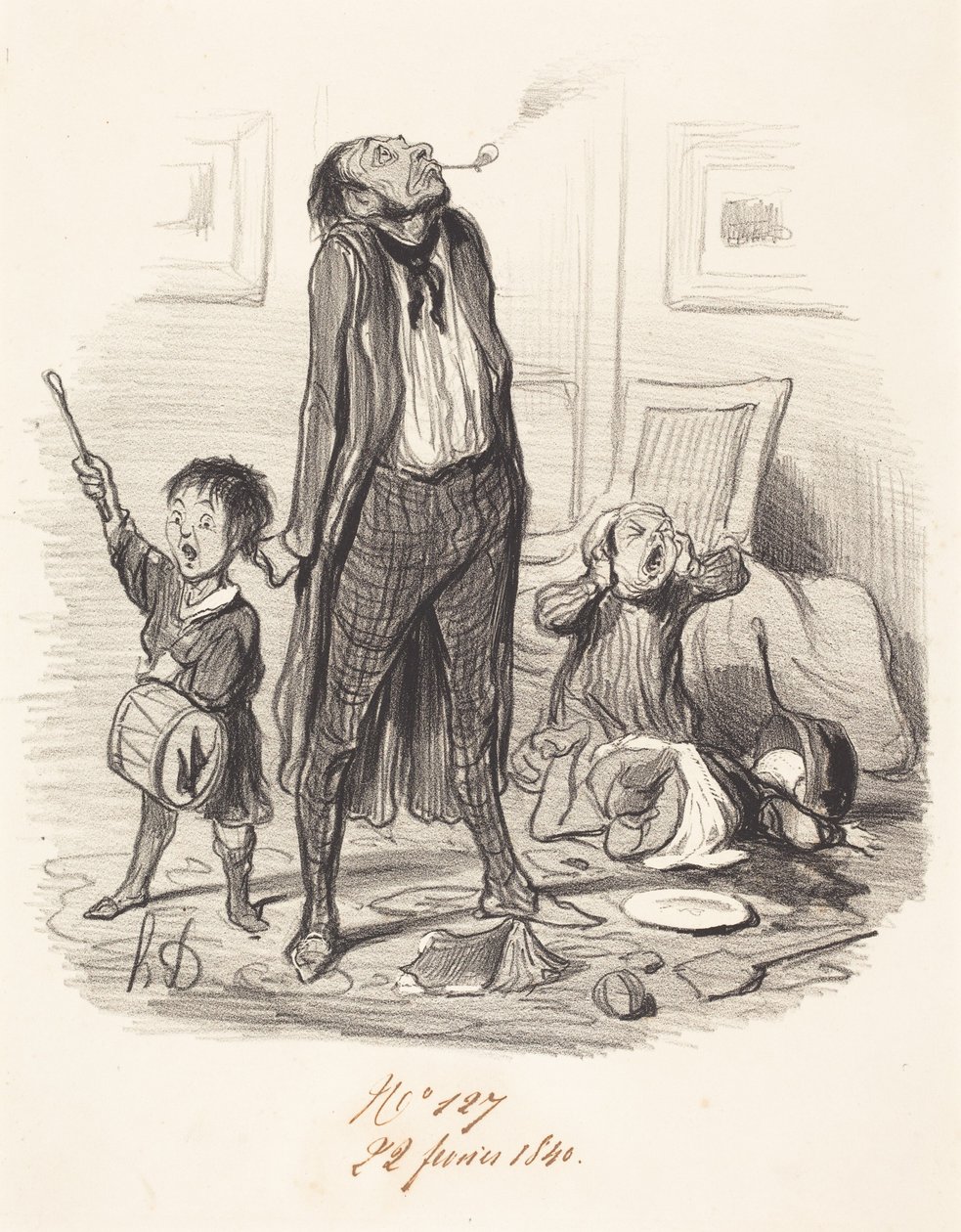 Klassisk poet som skriver en eklog... av Honoré Daumier