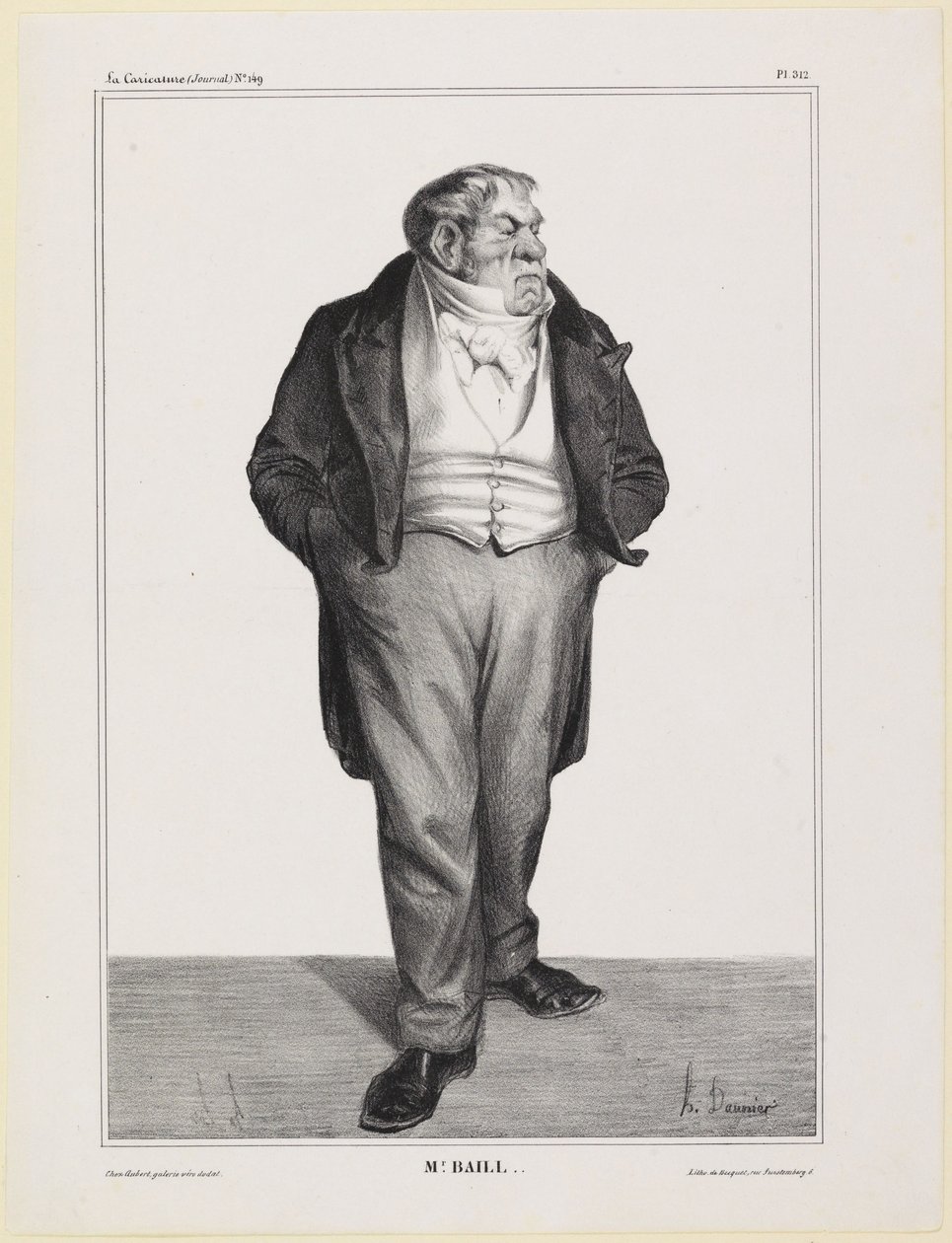 Porträtt av M. Baillot av Honoré Daumier