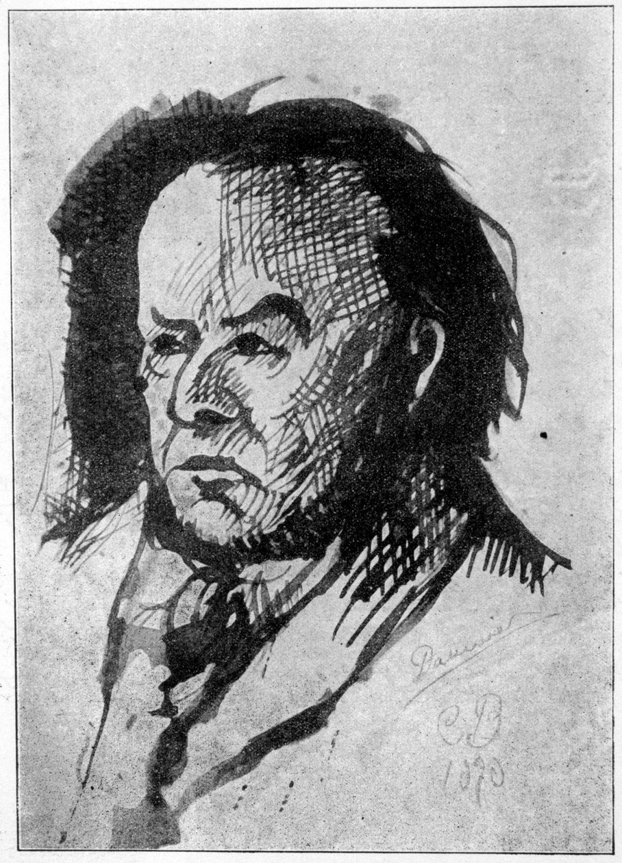Porträtt av Daumier av Charles Baudelaire 1890: Autografmanuskriptet av Charles Baudelaire - paris, Auguste Blaizot av Honoré Daumier