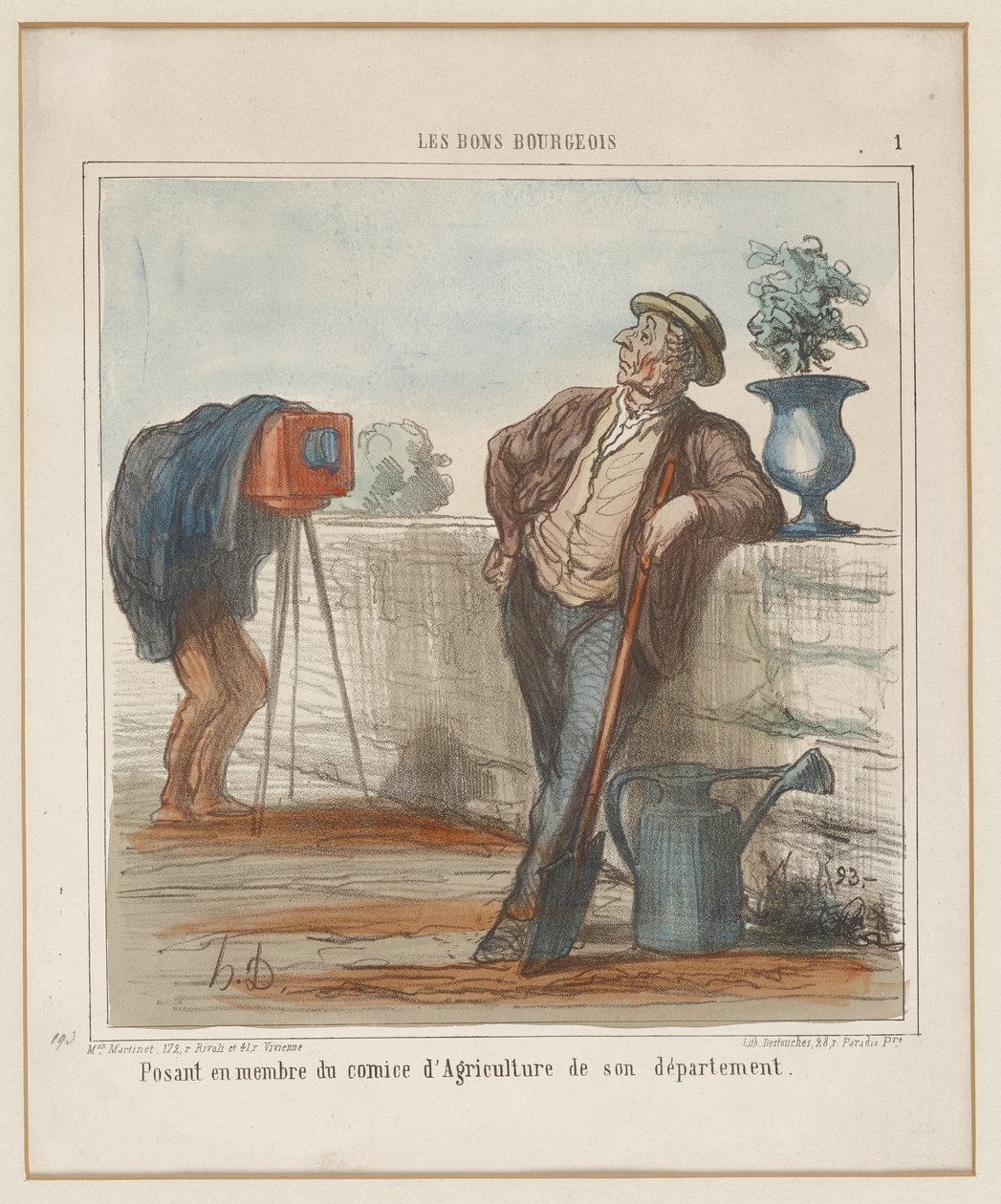 Poserar som medlem av jordbrukskommittén i sitt departement. (De goda borgarna nr 1), ur Charivari av Honoré Daumier