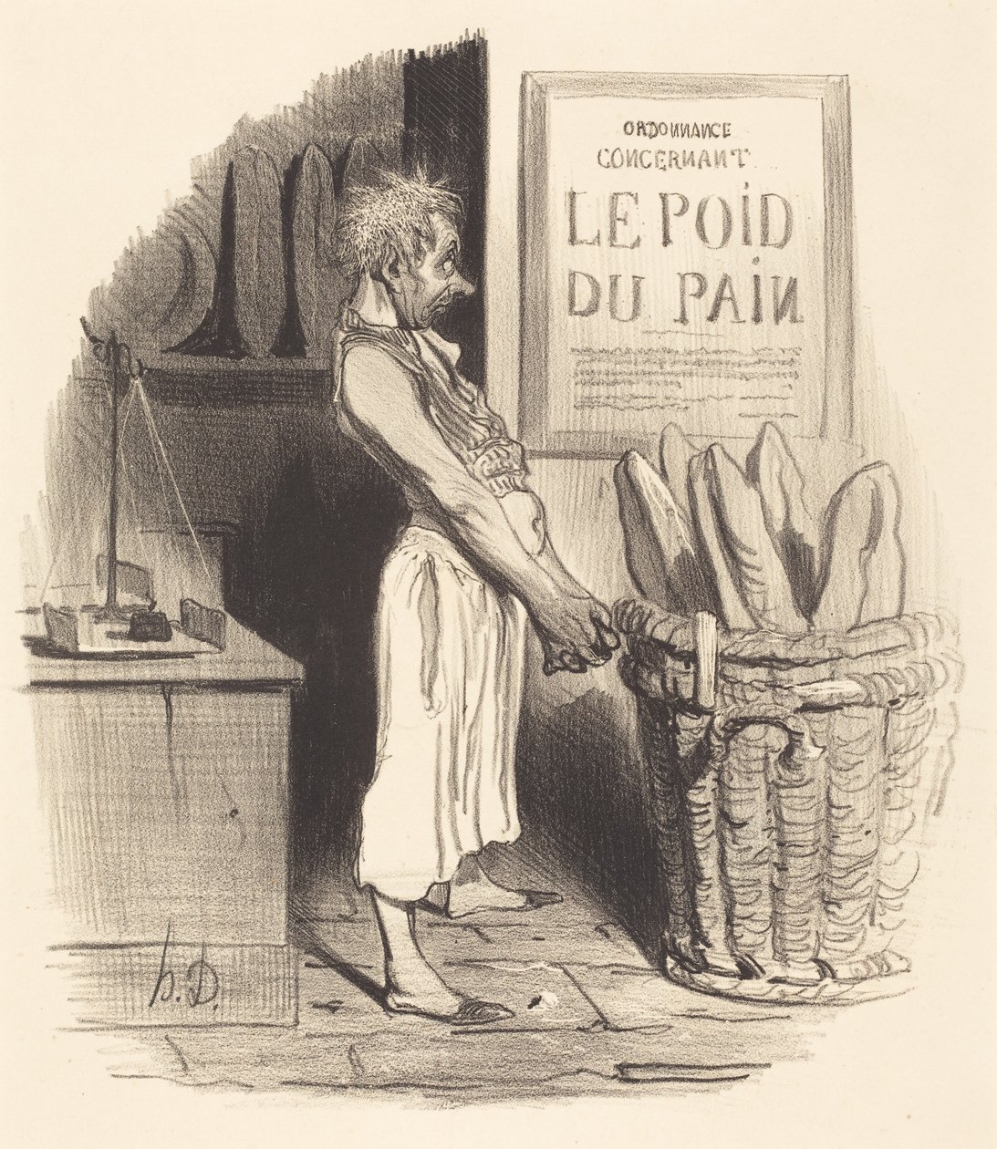 För närvarande... vi... sitter i knipa av Honoré Daumier