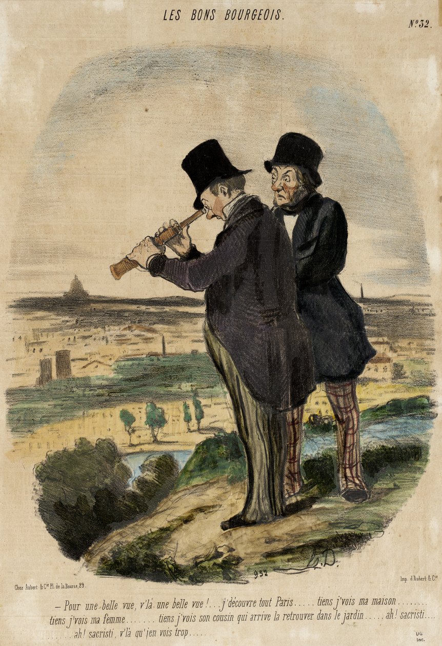 Om man vill ha en vacker utsikt, så här ser en vacker utsikt ut!... av Honoré Daumier