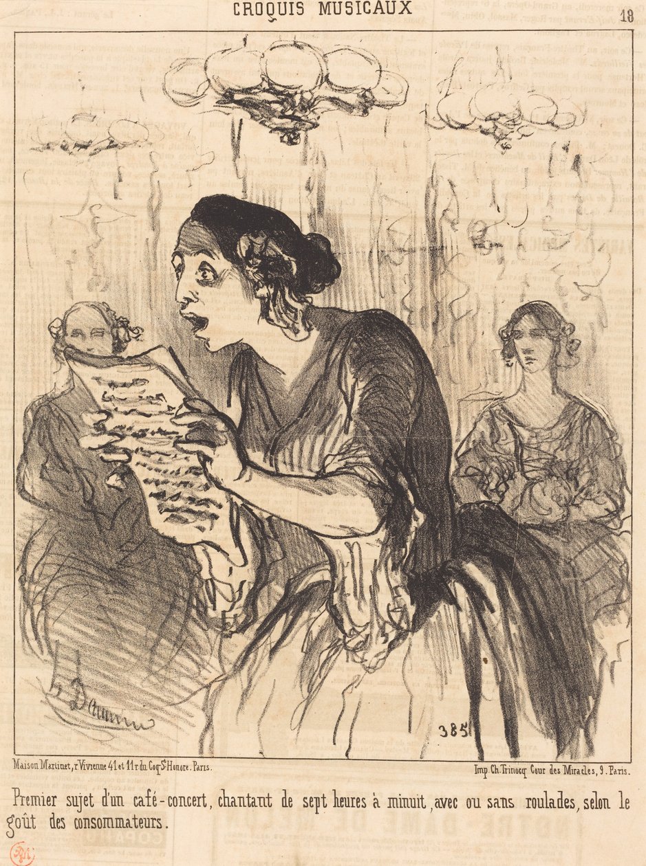 Främsta artisten på en sjungande café-concert... av Honoré Daumier